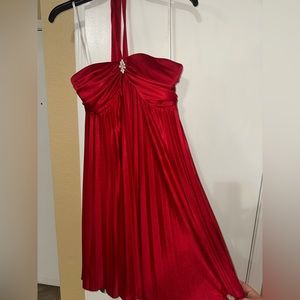 Red Silk Prom Dress, Size 11